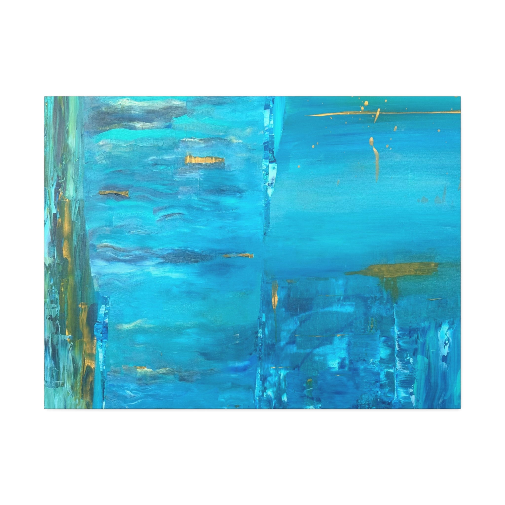 From the depths prints Abstract Ocean Blue Canvas Wall Art – Stretched 1.5"