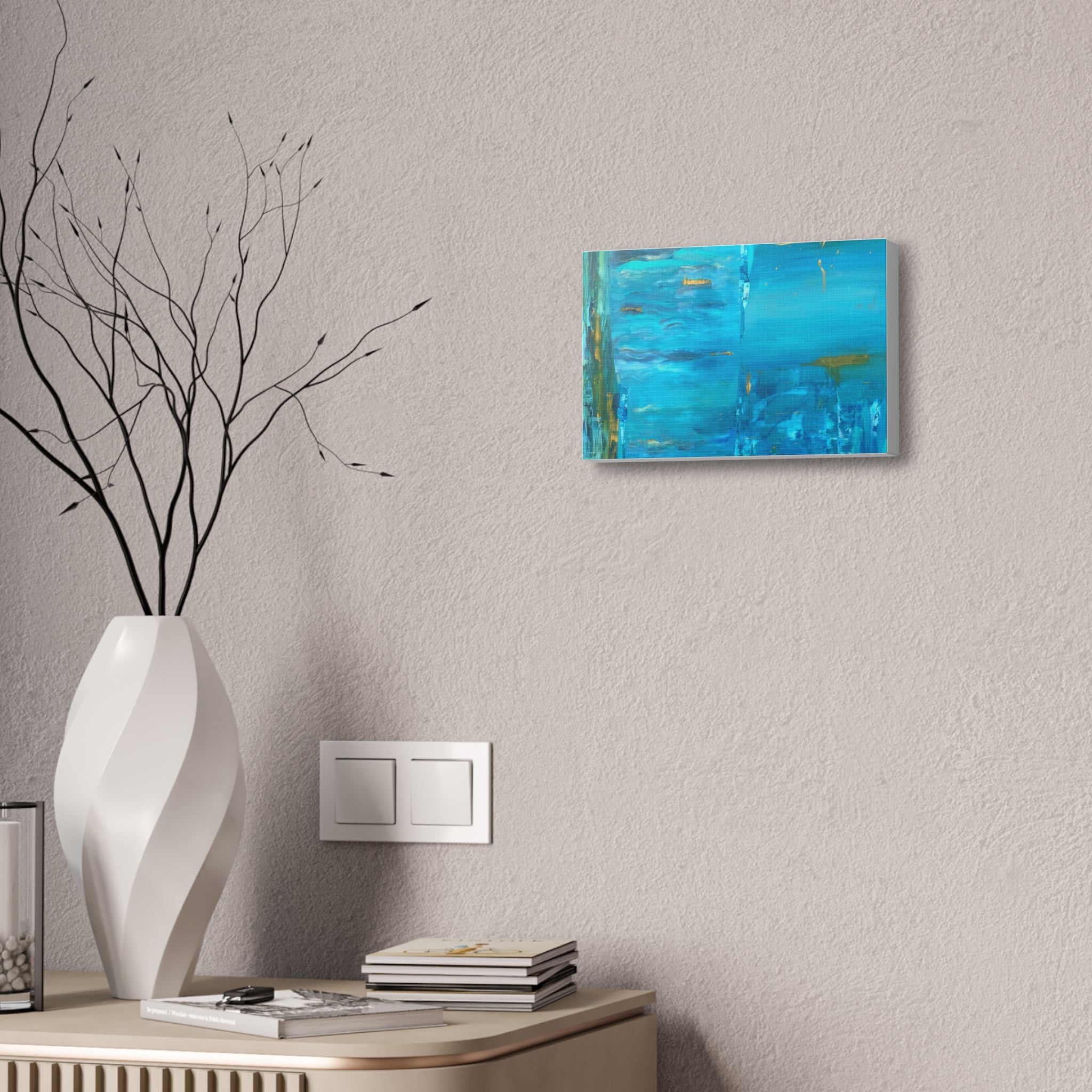 From the depths prints Abstract Ocean Blue Canvas Wall Art – Stretched 1.5"