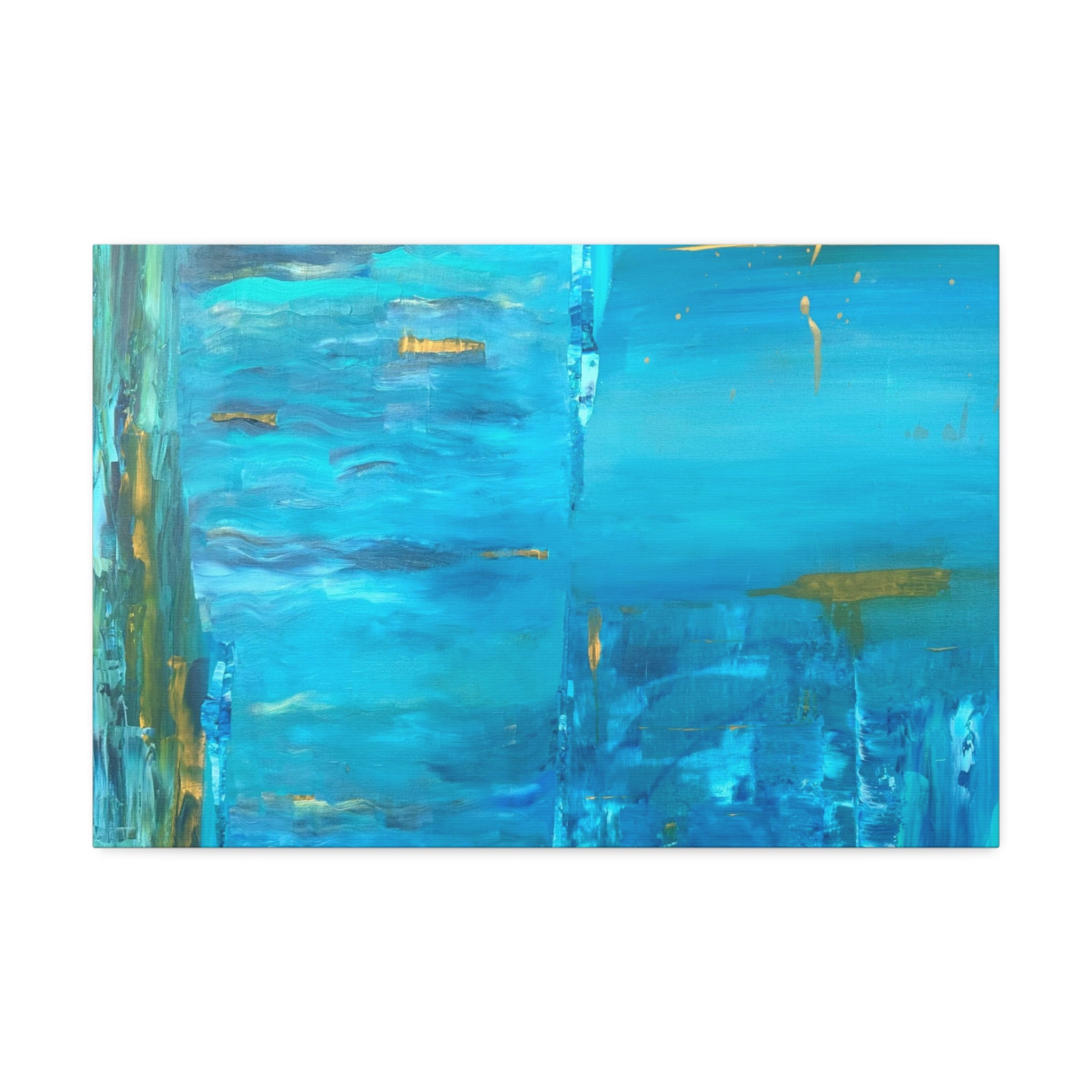From the depths prints Abstract Ocean Blue Canvas Wall Art – Stretched 1.5"