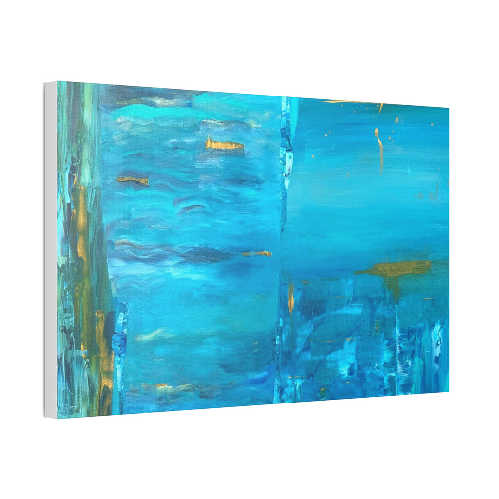 From the depths prints Abstract Ocean Blue Canvas Wall Art – Stretched 1.5"
