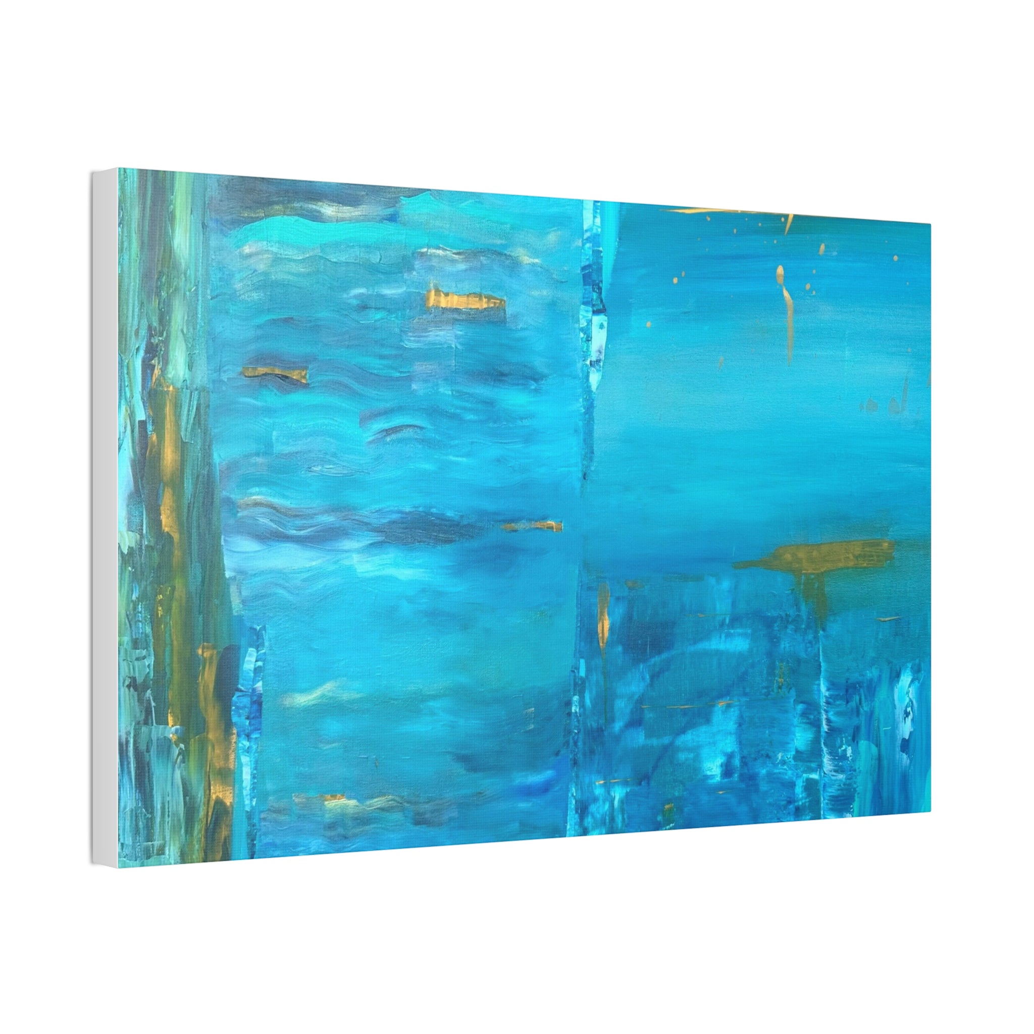 From the depths prints Abstract Ocean Blue Canvas Wall Art – Stretched 1.5"