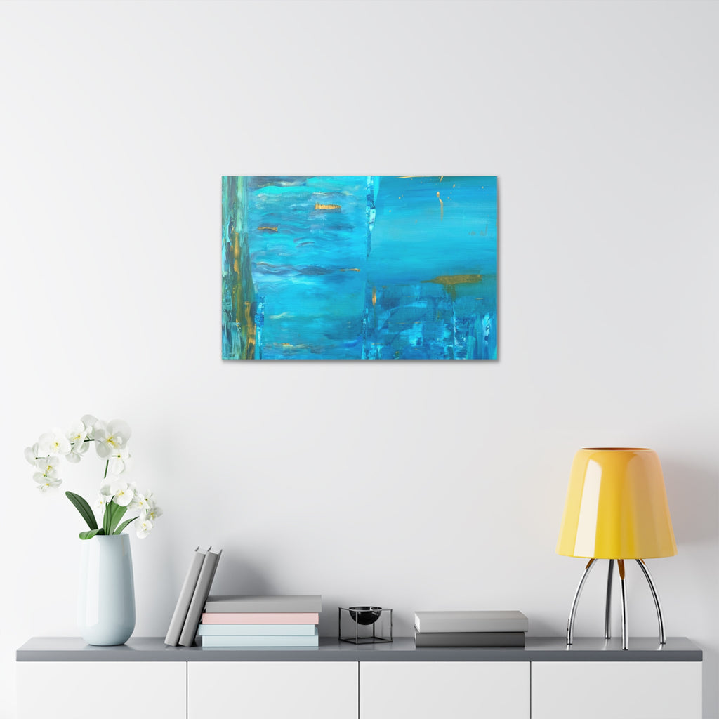 From the depths prints Abstract Ocean Blue Canvas Wall Art – Stretched 1.5"