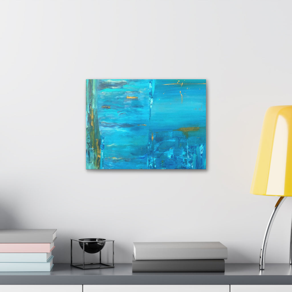 From the depths prints Abstract Ocean Blue Canvas Wall Art – Stretched 1.5"