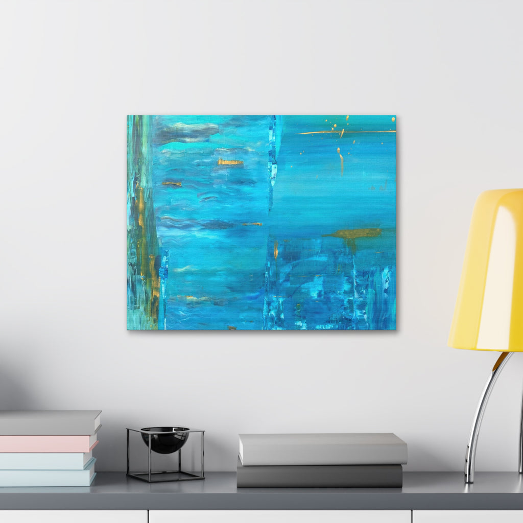 From the depths prints Abstract Ocean Blue Canvas Wall Art – Stretched 1.5"