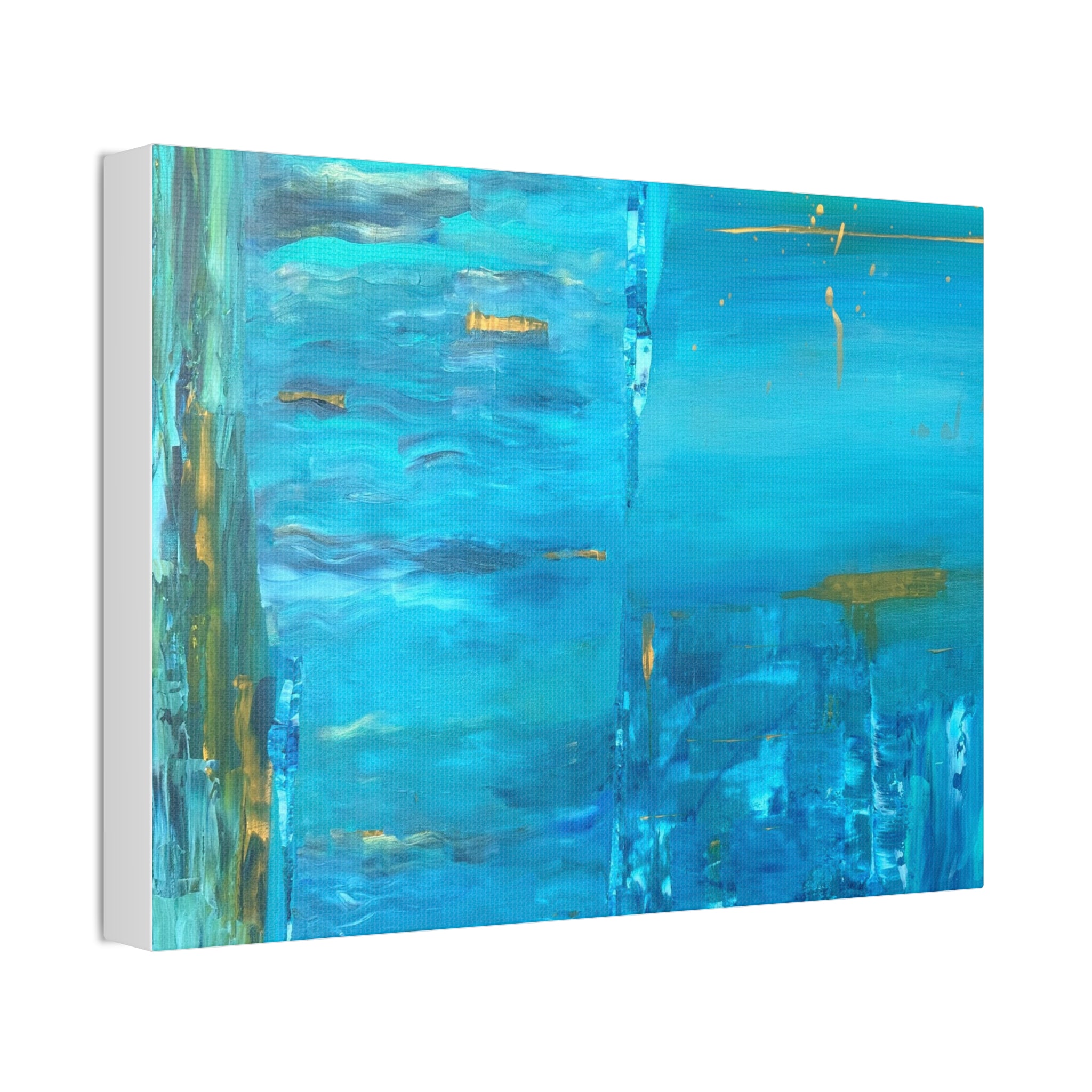 From the depths prints Abstract Ocean Blue Canvas Wall Art – Stretched 1.5"