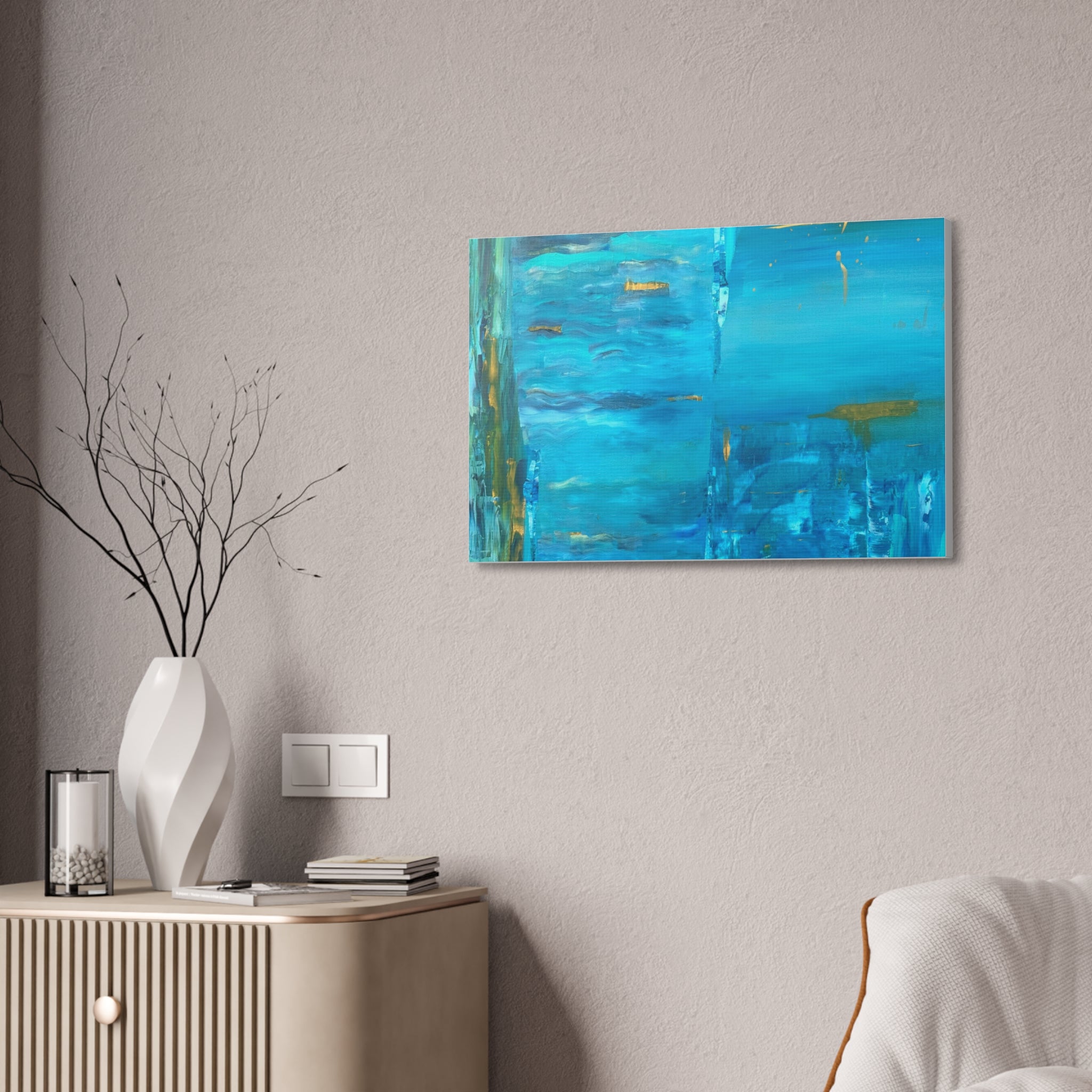 From the depths prints Abstract Ocean Blue Canvas Wall Art – Stretched 1.5"