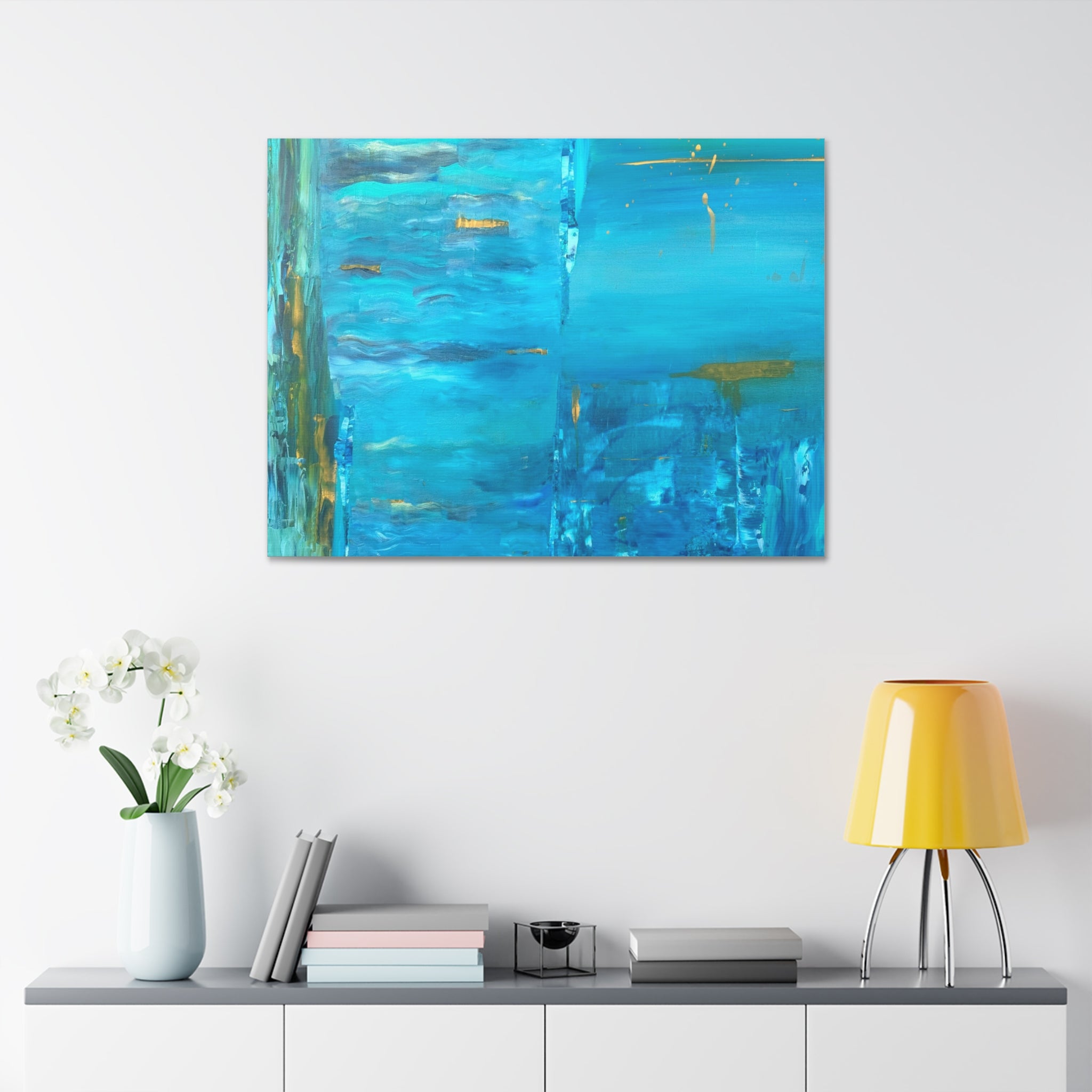 From the depths prints Abstract Ocean Blue Canvas Wall Art – Stretched 1.5"