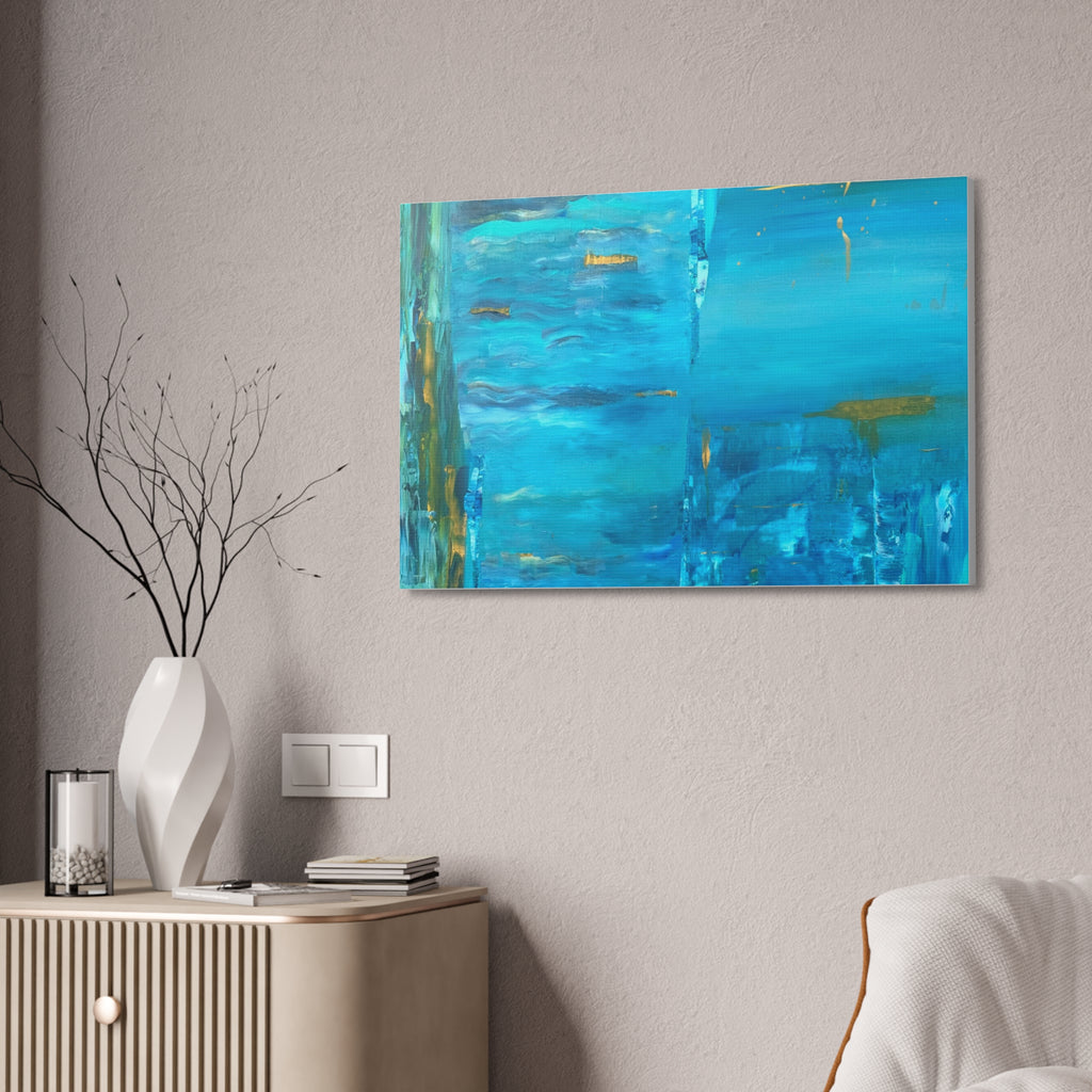 From the depths prints Abstract Ocean Blue Canvas Wall Art – Stretched 1.5"