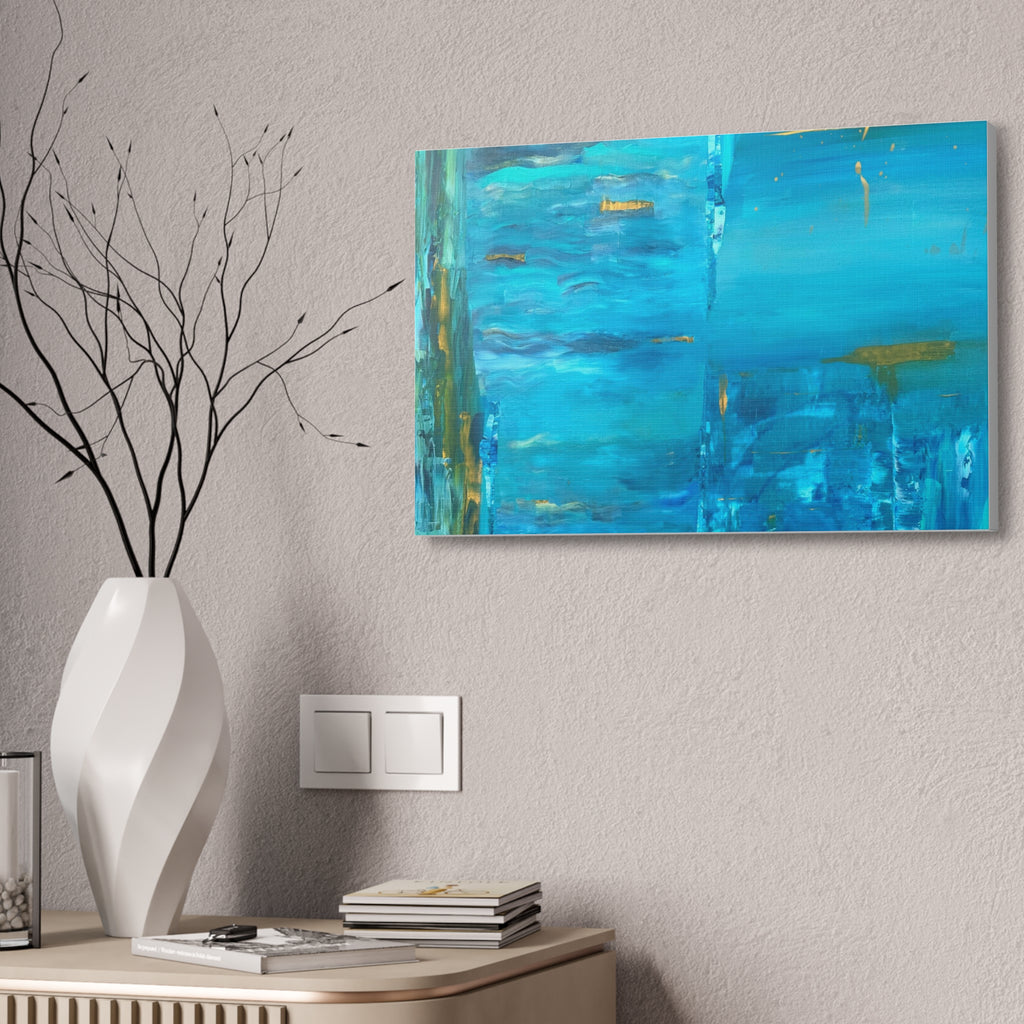 From the depths prints Abstract Ocean Blue Canvas Wall Art – Stretched 1.5"