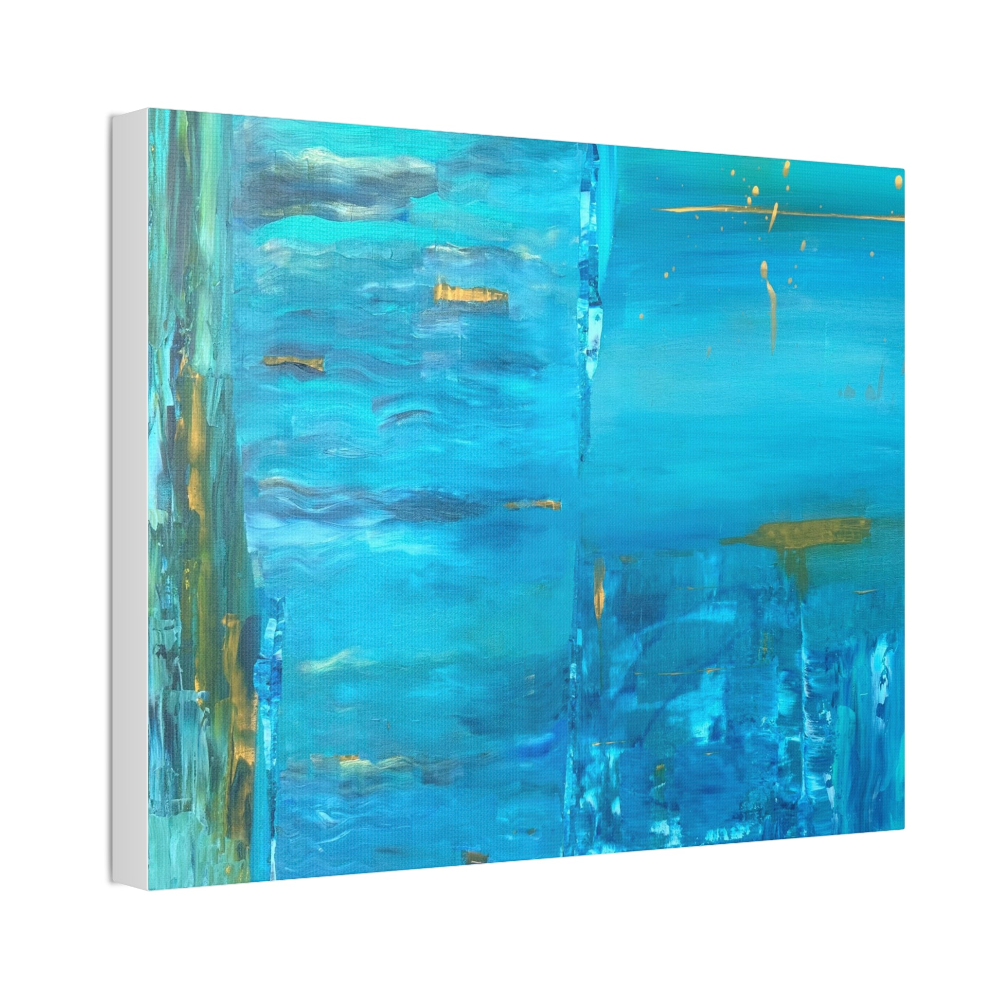 From the depths prints Abstract Ocean Blue Canvas Wall Art – Stretched 1.5"