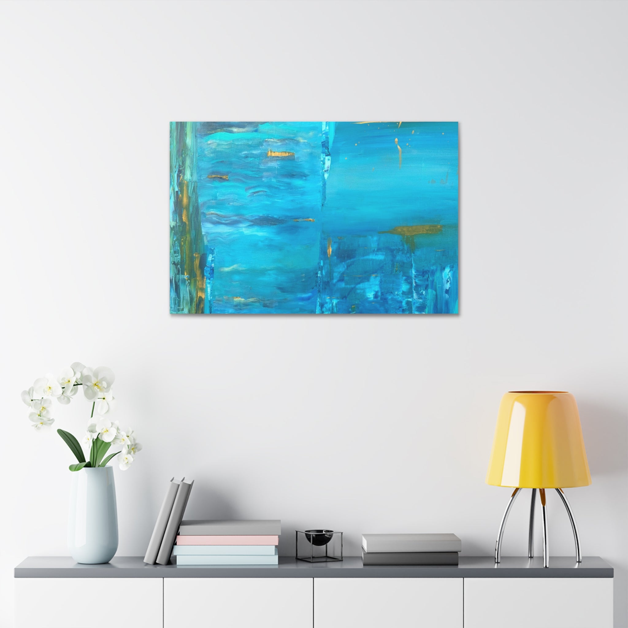 From the depths prints Abstract Ocean Blue Canvas Wall Art – Stretched 1.5"