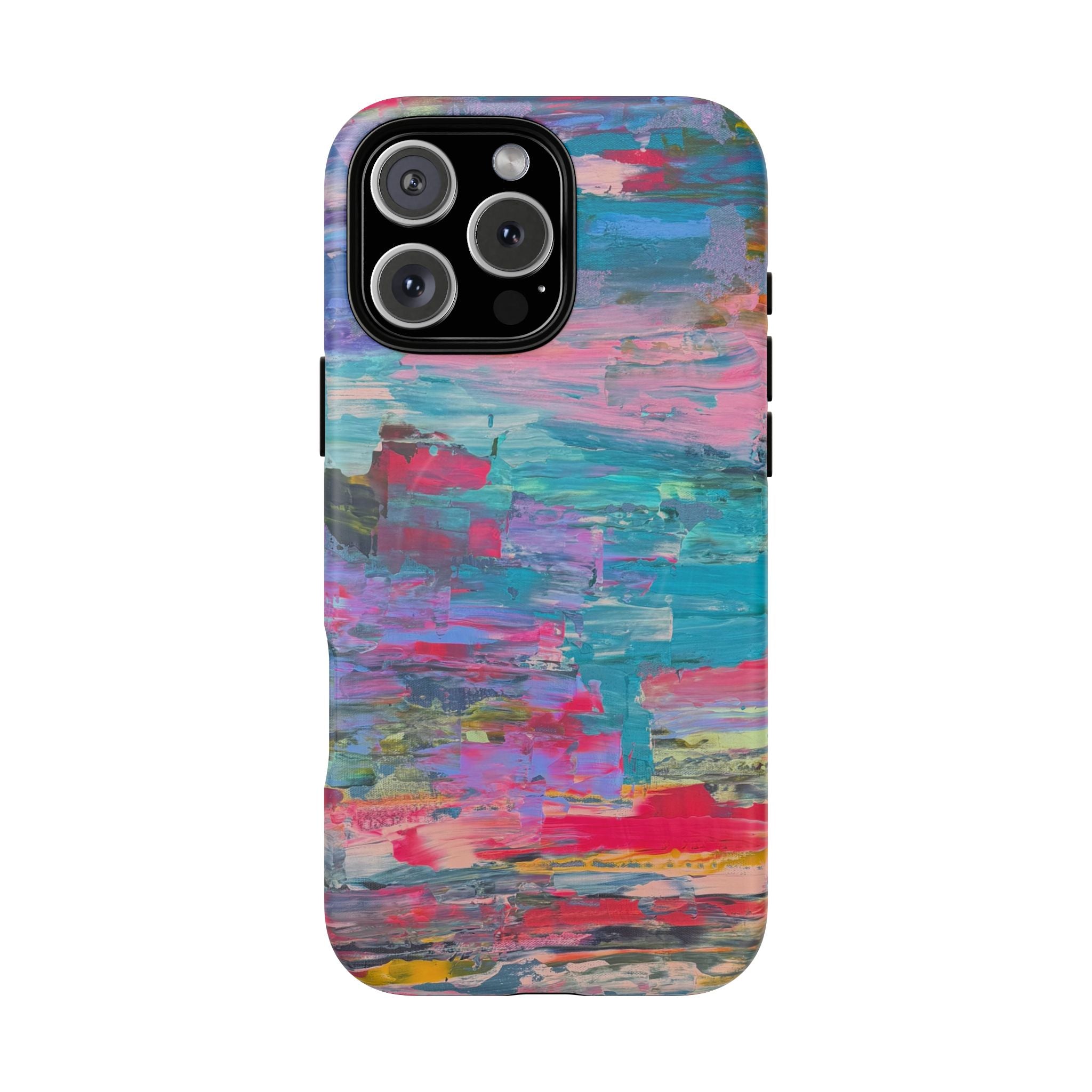Abstract Colorwash Tough Magnetic Phone Case — Protective Magnetic Snap Case with Vibrant Brushstroke Design