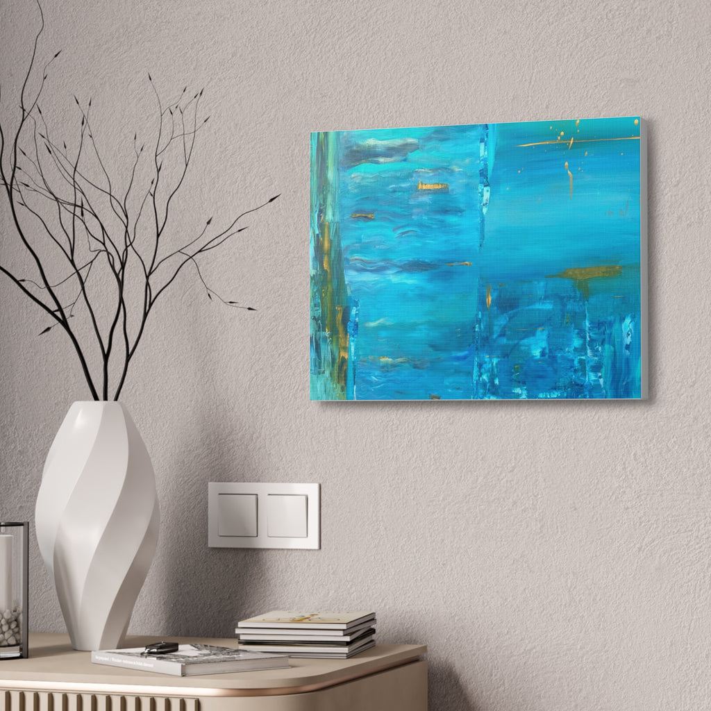 From the depths prints Abstract Ocean Blue Canvas Wall Art – Stretched 1.5"