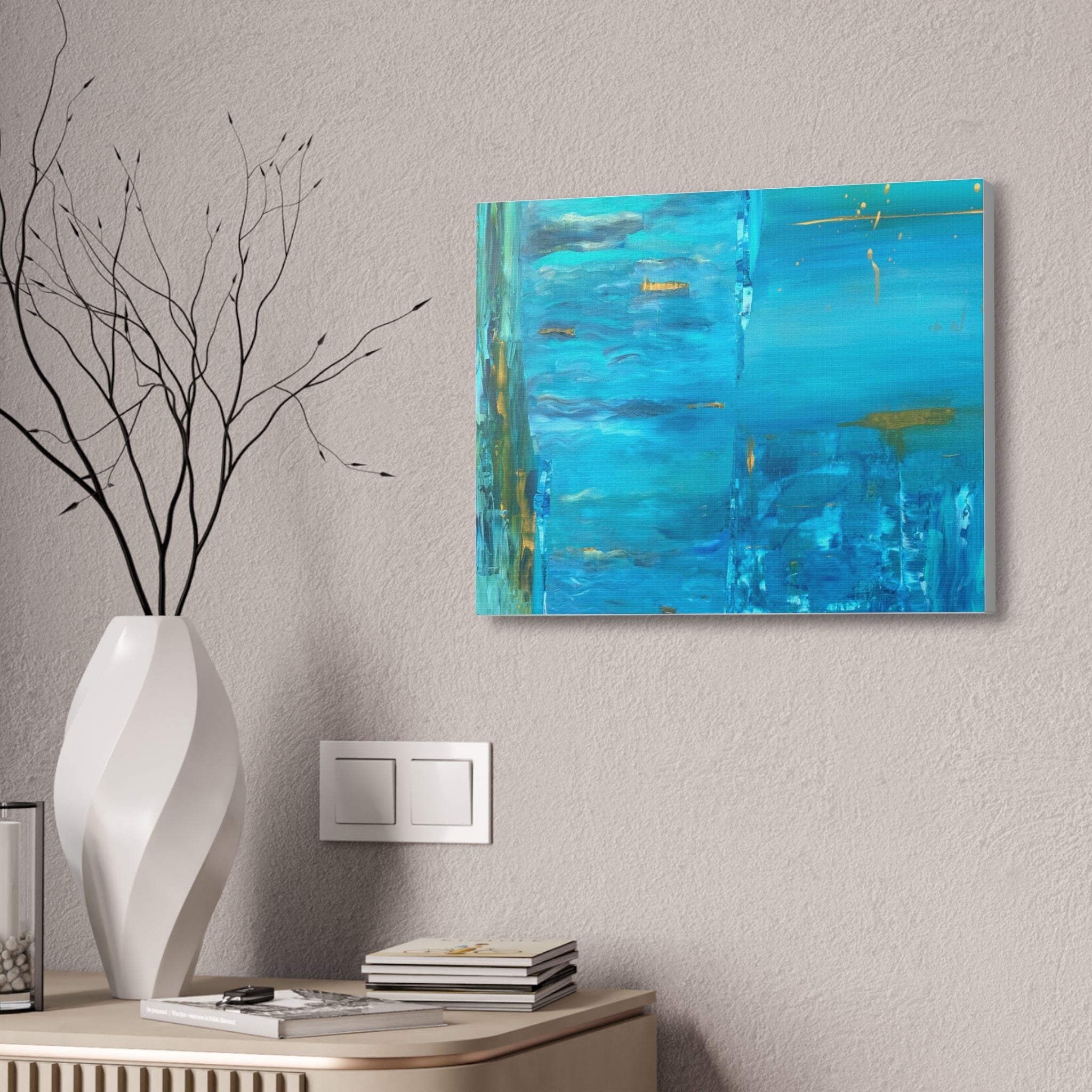 From the depths prints Abstract Ocean Blue Canvas Wall Art – Stretched 1.5"