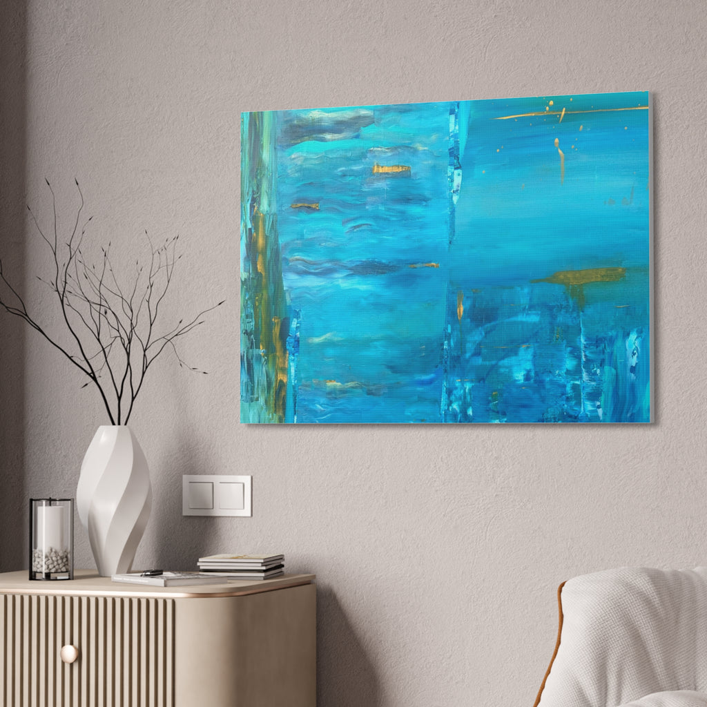 From the depths prints Abstract Ocean Blue Canvas Wall Art – Stretched 1.5"