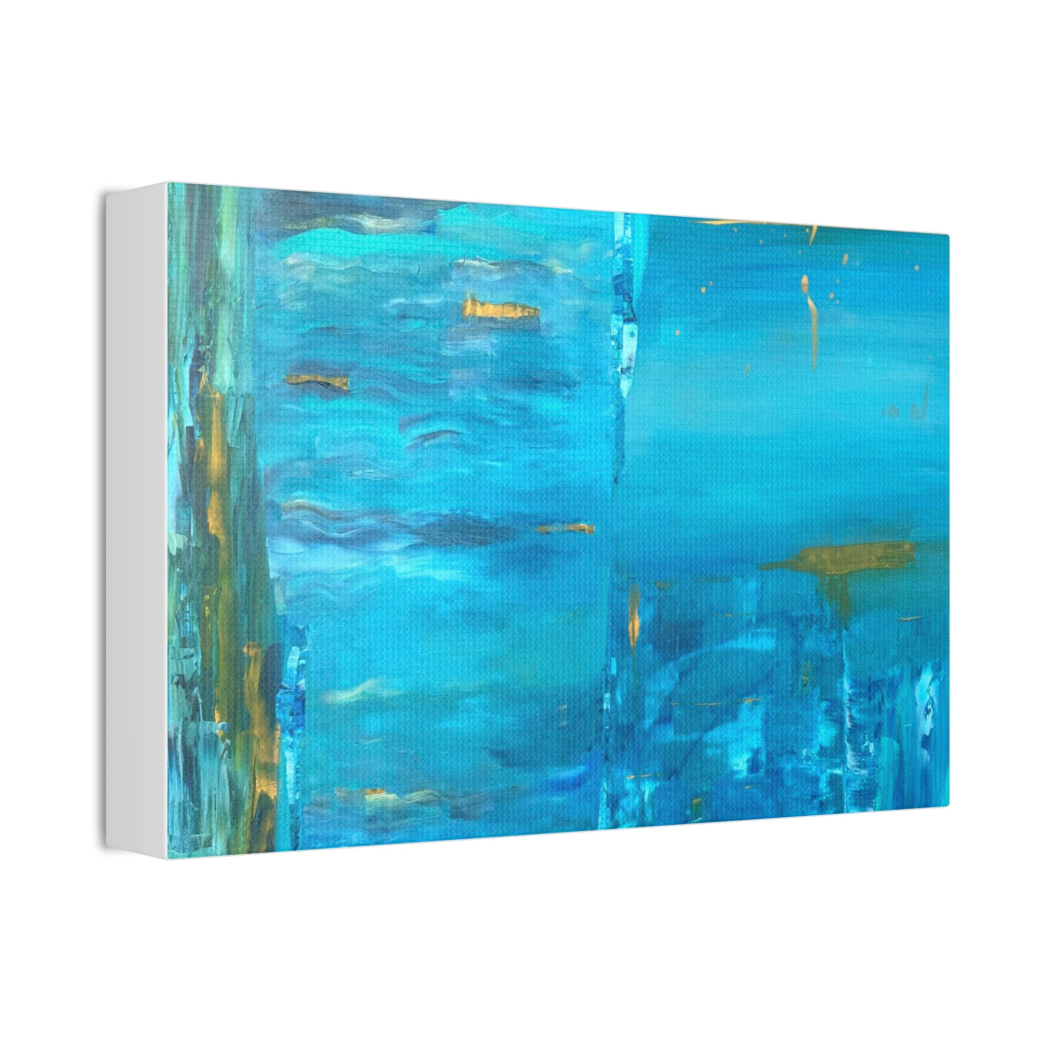 From the depths prints Abstract Ocean Blue Canvas Wall Art – Stretched 1.5"