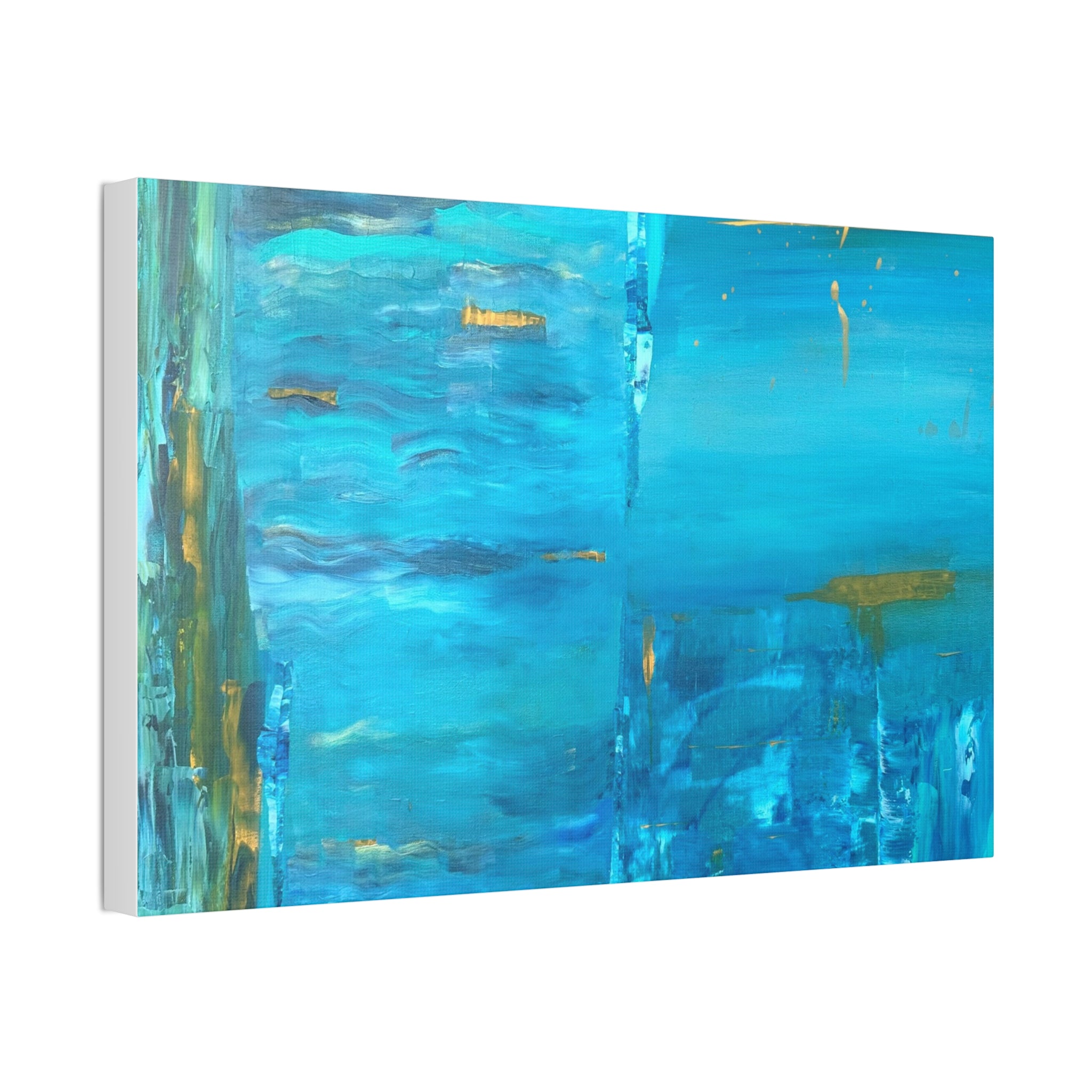 From the depths prints Abstract Ocean Blue Canvas Wall Art – Stretched 1.5"