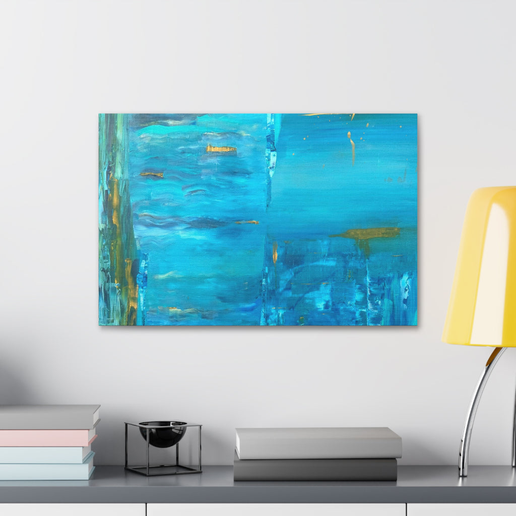 From the depths prints Abstract Ocean Blue Canvas Wall Art – Stretched 1.5"