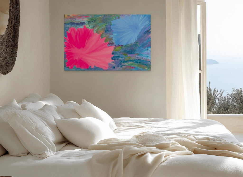 Blooming in color  original 24x36 acrylic on gallery canvas