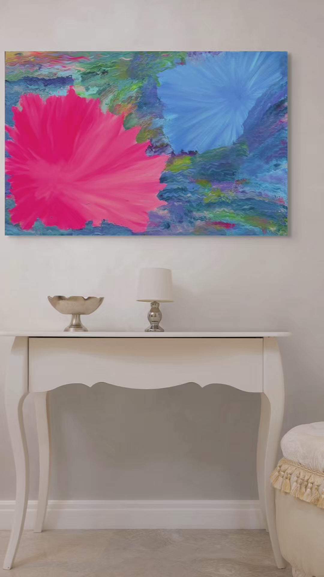 Blooming in color  original 24x36 acrylic on gallery canvas